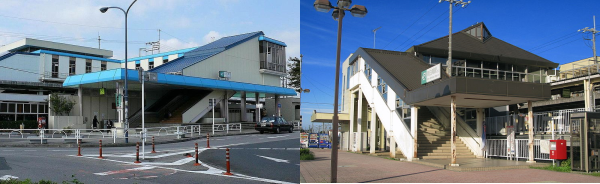 白岡駅と新白岡駅(左)