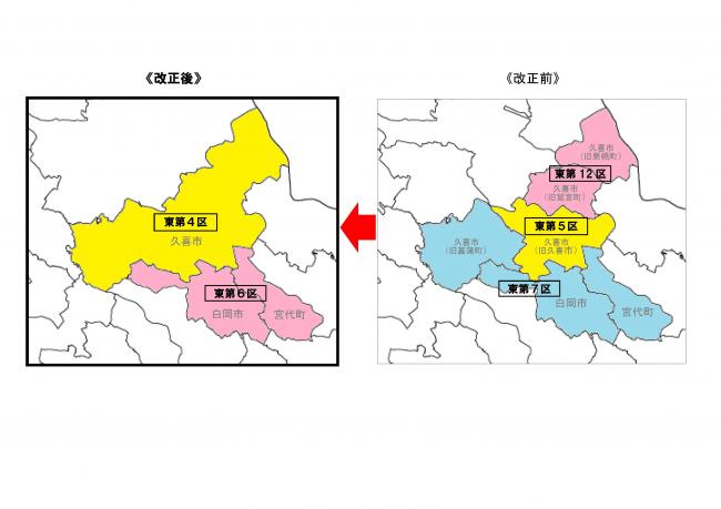 選挙区（東第4区 久喜市）（東第6区 白岡市・宮代町）